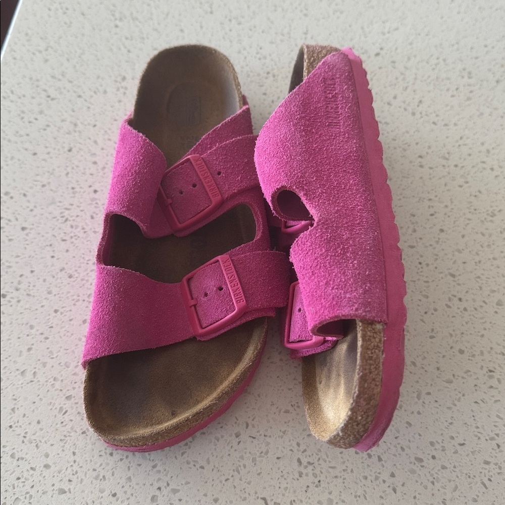 Birkenstock Soft bed Fuchsia Suede Sandals
